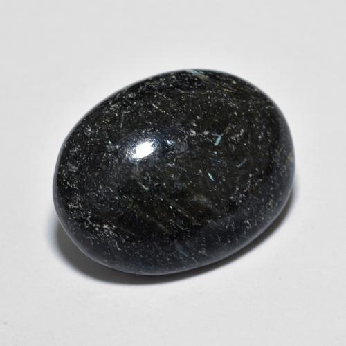 9,17 ctw natürlicher Schwarz mit blauem Glanz Nuummite, Oval Schliff, Lichtundurchlässig