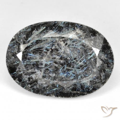 27.22ct Natürlicher Schwarz mit blauem Glanz Nuummit, Oval, Lichtundurchlässig