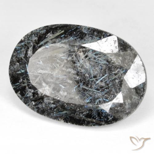 9,17 ctw natürlicher Schwarz mit blauem Glanz Nuummite, Oval, Lichtundurchlässig