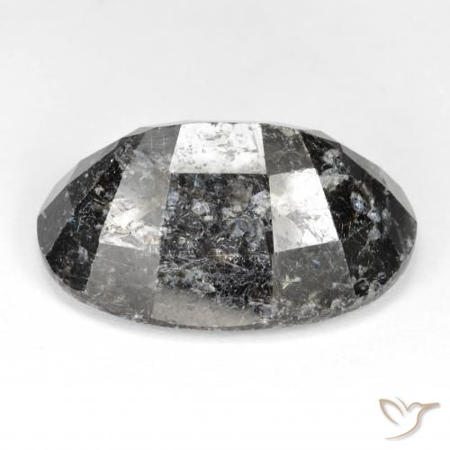 9,17 ctw natürlicher Schwarz mit blauem Glanz Nuummite, Oval, Lichtundurchlässig