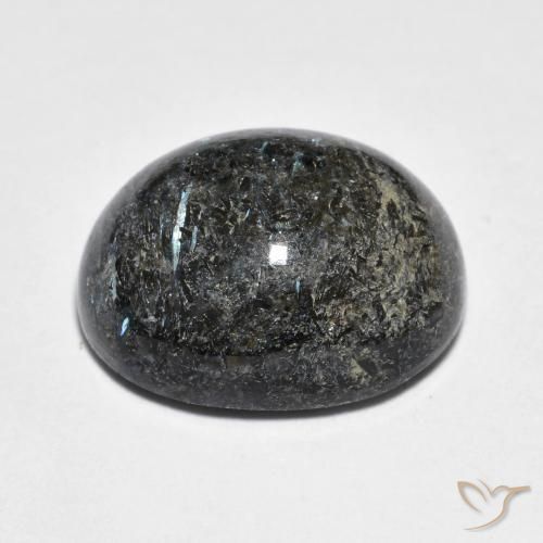 9,17 ctw natürlicher Schwarz mit blauem Glanz Nuummite, Oval, Lichtundurchlässig
