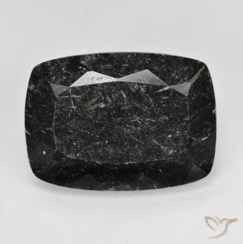 14.70ct Natürlicher Schwarz mit blauem Glanz Nuummite, Kissen, Lichtundurchlässig