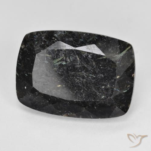 9,17 ctw natürlicher Schwarz mit blauem Glanz Nuummite, Kissen, Lichtundurchlässig