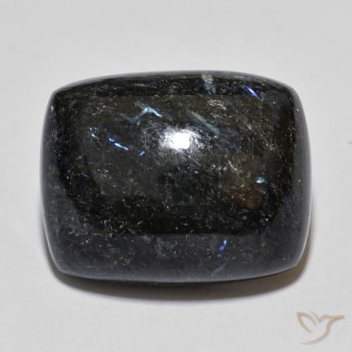 9,17 ctw natürlicher Schwarz mit blauem Glanz Nuummite, Kissen, Lichtundurchlässig
