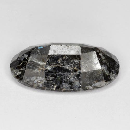 9,17 ctw natürlicher Schwarz mit blauem Glanz Nuummite, Oval Schliff, Lichtundurchlässig