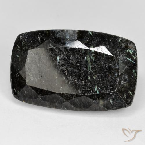 9,17 ctw natürlicher Schwarz mit blauem Glanz Nuummite, Kissen, Lichtundurchlässig