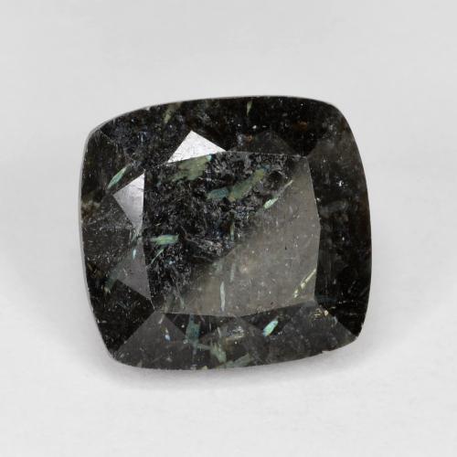 7,92 ctw natürlicher Schwarz mit blauem Glanz Nuummit, Kissenschliff, Lichtundurchlässig