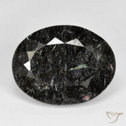 22.20ct Natürlicher Schwarz mit blauem Glanz Nuummit, Oval, Lichtundurchlässig