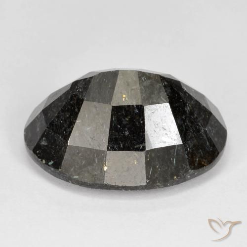 9,17 ctw natürlicher Schwarz mit blauem Glanz Nuummite, Oval, Lichtundurchlässig