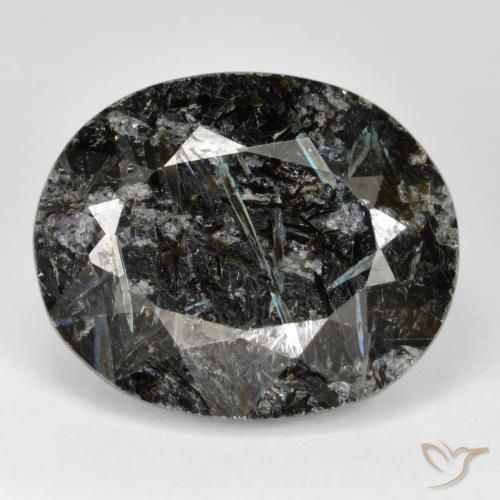 31.63ct Natürlicher Schwarz mit blauem Glanz Nuummit, Oval, Lichtundurchlässig