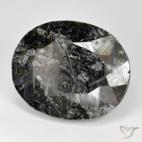 9,17 ctw natürlicher Schwarz mit blauem Glanz Nuummite, Oval, Lichtundurchlässig