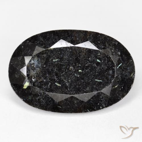 21.59ct Natürlicher Schwarz mit blauem Glanz Nuummit, Oval, Lichtundurchlässig
