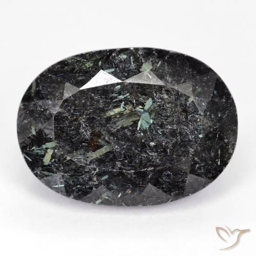 29.76ct Natürlicher Schwarz mit blauem Glanz Nuummit, Oval, Lichtundurchlässig