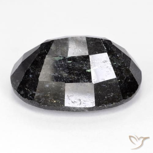 9,17 ctw natürlicher Schwarz mit blauem Glanz Nuummite, Oval, Lichtundurchlässig