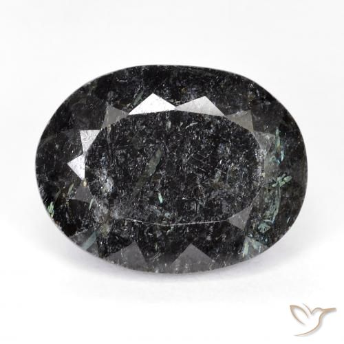 20.28ct Natürlicher Schwarz mit blauem Glanz Nuummit, Oval, Lichtundurchlässig