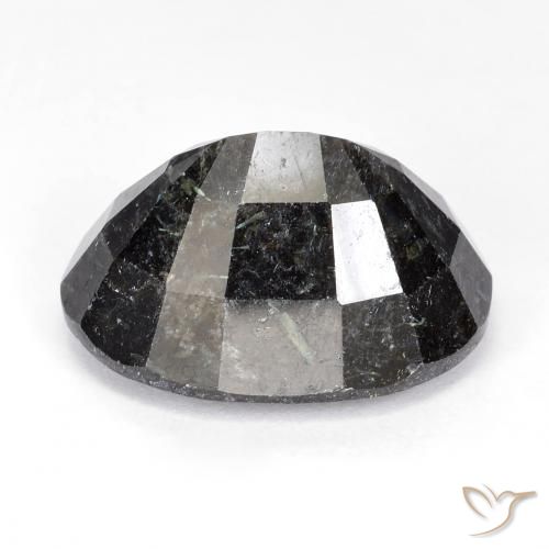 9,17 ctw natürlicher Schwarz mit blauem Glanz Nuummite, Oval, Lichtundurchlässig