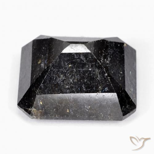 9,17 ctw natürlicher Schwarz mit blauem Glanz Nuummite, Oktagonschliff, Lichtundurchlässig