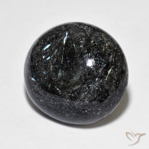 9,17 ctw natürlicher Schwarz mit blauem Glanz Nuummite, Oval, Lichtundurchlässig