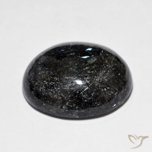 9,17 ctw natürlicher Schwarz mit blauem Glanz Nuummite, Oval, Lichtundurchlässig