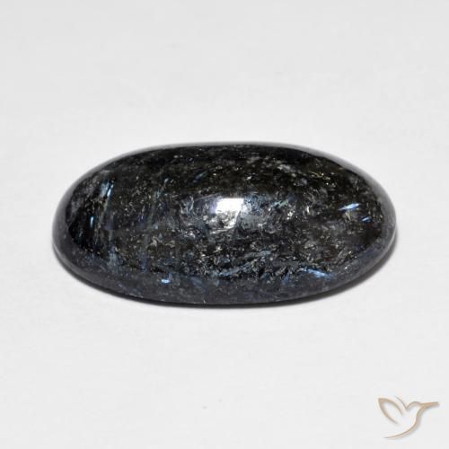 9,17 ctw natürlicher Schwarz mit blauem Glanz Nuummite, Oval, Lichtundurchlässig