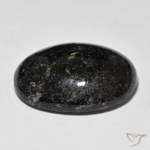9,17 ctw natürlicher Schwarz mit blauem Glanz Nuummite, Oval, Lichtundurchlässig