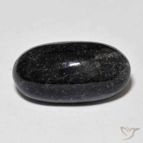 14.55ct Natürlicher Schwarz mit blauem Glanz Nuummite, Oval, Lichtundurchlässig