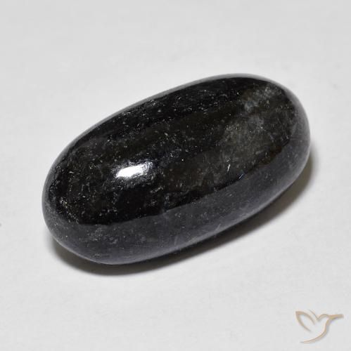 9,17 ctw natürlicher Schwarz mit blauem Glanz Nuummite, Oval, Lichtundurchlässig