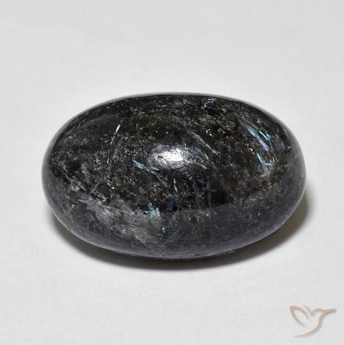 13.23ct Natürlicher Schwarz mit blauem Glanz Nuummite, Oval, Lichtundurchlässig