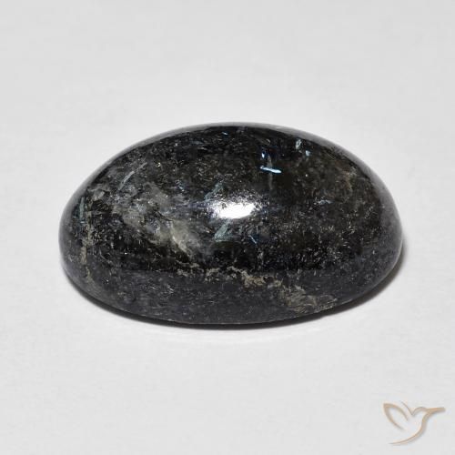 9,17 ctw natürlicher Schwarz mit blauem Glanz Nuummite, Oval, Lichtundurchlässig