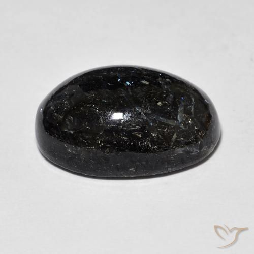 9,17 ctw natürlicher Schwarz mit blauem Glanz Nuummite, Oval, Lichtundurchlässig