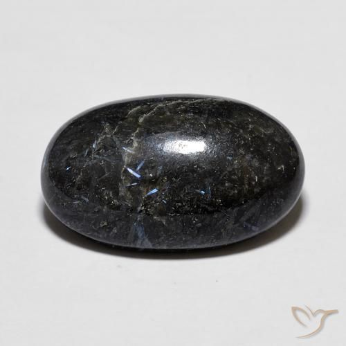 9.75ct Natürlicher Schwarz mit blauem Glanz Nuummit, Oval, Lichtundurchlässig