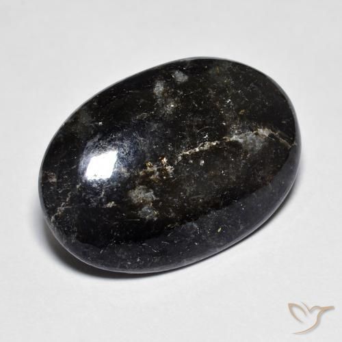 13.80ct Natürlicher Schwarz mit blauem Glanz Nuummite, Oval, Lichtundurchlässig