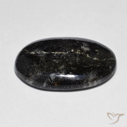 9,17 ctw natürlicher Schwarz mit blauem Glanz Nuummite, Oval, Lichtundurchlässig