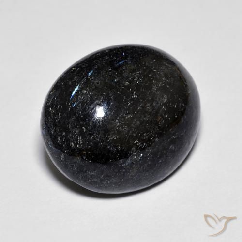 9,17 ctw natürlicher Schwarz mit blauem Glanz Nuummite, Oval, Lichtundurchlässig
