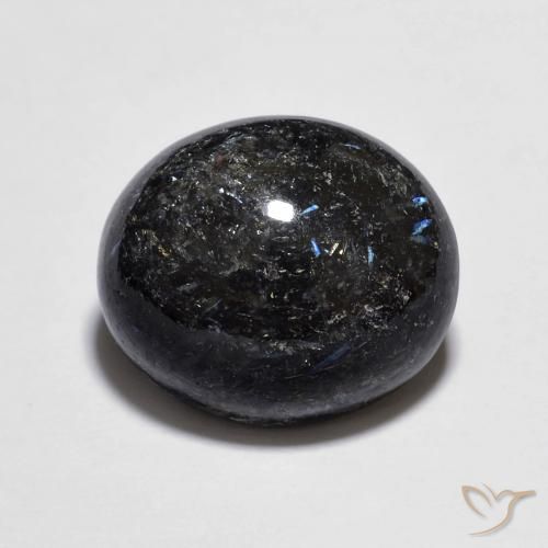 6.95ct Natürlicher Schwarz mit blauem Glanz Nuummit, Oval, Lichtundurchlässig