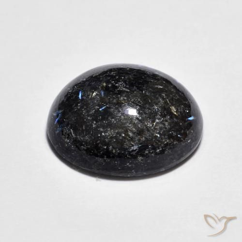 9,17 ctw natürlicher Schwarz mit blauem Glanz Nuummite, Oval, Lichtundurchlässig