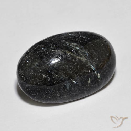 13.93ct Natürlicher Schwarz mit blauem Glanz Nuummit, Oval, Lichtundurchlässig