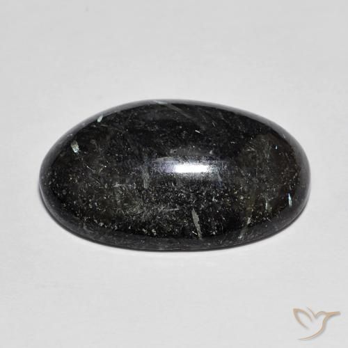9,17 ctw natürlicher Schwarz mit blauem Glanz Nuummite, Oval, Lichtundurchlässig