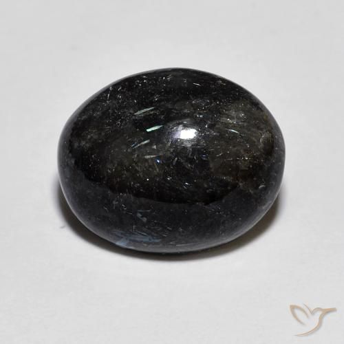 8.00ct Natürlicher Schwarz mit blauem Glanz Nuummit, Oval, Lichtundurchlässig