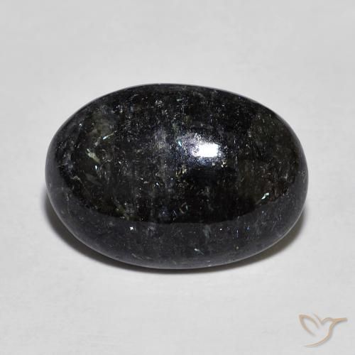 9.38ct Natürlicher Schwarz mit blauem Glanz Nuummit, Oval, Lichtundurchlässig
