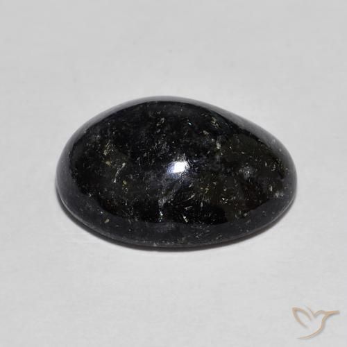 9,17 ctw natürlicher Schwarz mit blauem Glanz Nuummite, Oval, Lichtundurchlässig