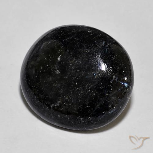 14.33ct Natürlicher Schwarz mit blauem Glanz Nuummite, Oval, Lichtundurchlässig