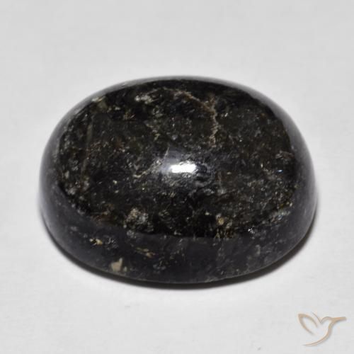 9,17 ctw natürlicher Schwarz mit blauem Glanz Nuummite, Oval, Lichtundurchlässig