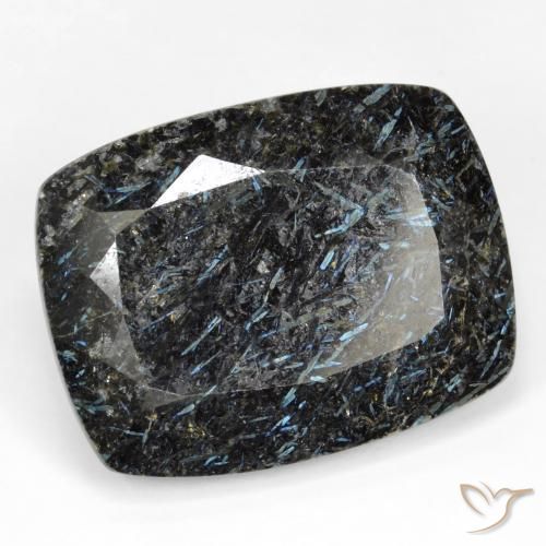 9,17 ctw natürlicher Schwarz mit blauem Glanz Nuummite, Kissen, Lichtundurchlässig