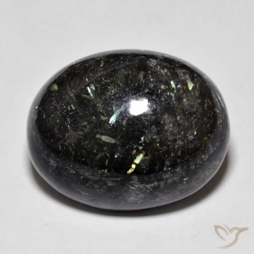 22.36ct Natürlicher Schwarz mit blauem Glanz Nuummit, Oval, Lichtundurchlässig