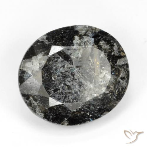 9,17 ctw natürlicher Schwarz mit blauem Glanz Nuummite, Oval, Lichtundurchlässig