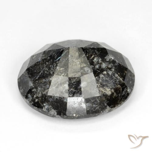 9,17 ctw natürlicher Schwarz mit blauem Glanz Nuummite, Oval, Lichtundurchlässig