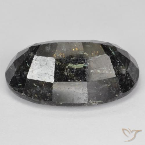 9,17 ctw natürlicher Schwarz mit blauem Glanz Nuummite, Oval, Lichtundurchlässig