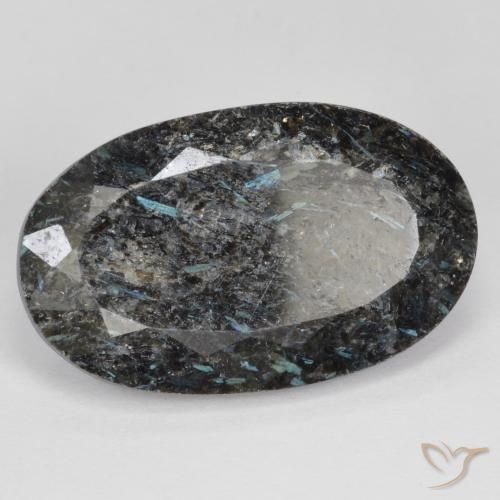 9,17 ctw natürlicher Schwarz mit blauem Glanz Nuummite, Oval, Lichtundurchlässig