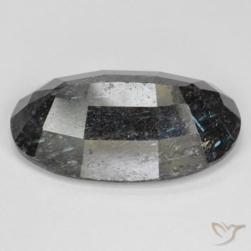 9,17 ctw natürlicher Schwarz mit blauem Glanz Nuummite, Oval, Lichtundurchlässig